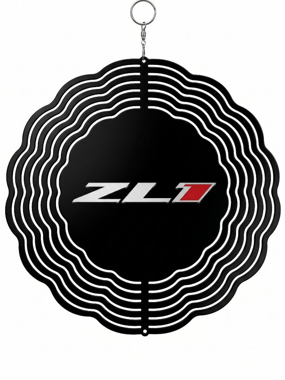 10" Chevy Camaro ZL1 Kinetic Wind Spinner - Black Metal Hanging Yard Decor